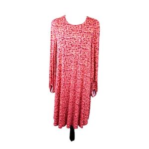 Asos Long Sleeve Dress  Size 10 in Pink Floral Stretch Comfort